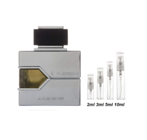 Al Haramain L’Aventure Samples, Image of 2ml, 3ml, 5ml or 10ml Travel Size Cologne L’Aventure Samples