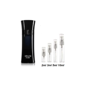 Armani Code Samples, Image of 2ml, 3ml, 5ml and 10ml Travel Size Armani Code Cologne Samples