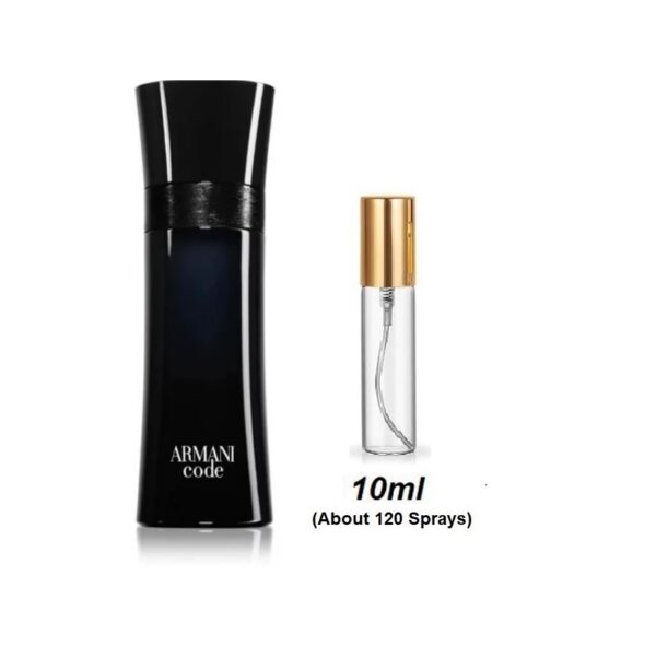 Armani Code Samples, Image of Vial Used in Men's Cologne Travel Size Armani Code 10ml Sample