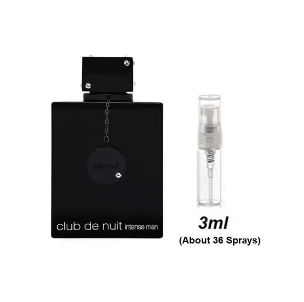 Club De Nuit Intense Man Samples, Image of Vial Used in 3ml Travel Size Sample