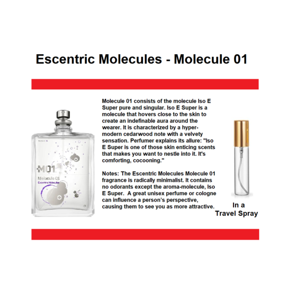 Molecule 01 Samples, Image of Scent Description for Escentric Molecules Molecule 01 Samples