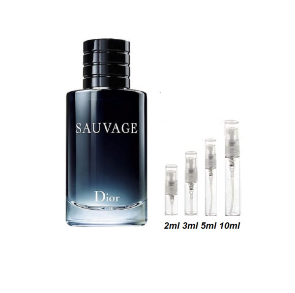 Sauvage Cologne Samples, EDT, Image of 2ml, 3ml, 5ml, 10ml Dior Sauvage Cologne Samples